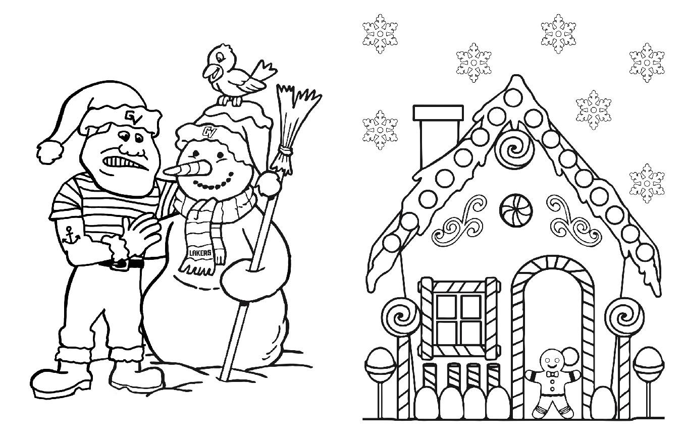 Gingerbread house coloring page